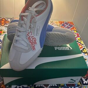 Puma White and Blue Athletic Shoes